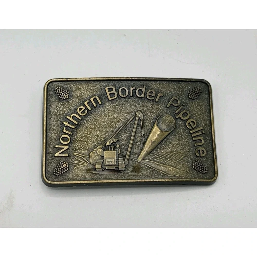 Vintage 1970s Northern Border‎ Pipeline Natural Gas Reserve Pipeline Belt Buckle